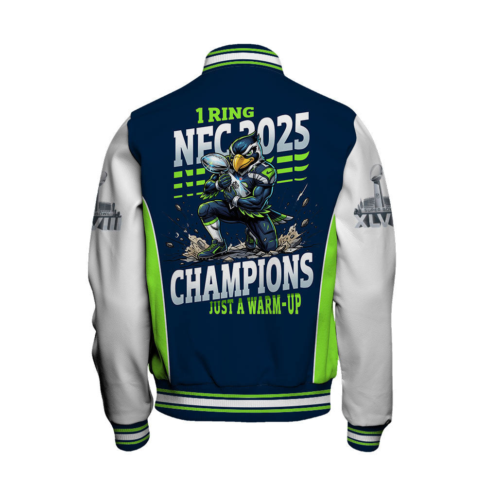 Seattle Seahawks The Pinnacle Of Sports Mascot Art Varsity Jacket