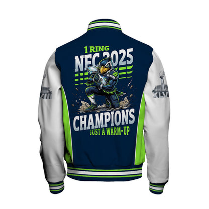 Seattle Seahawks The Pinnacle Of Sports Mascot Art Varsity Jacket
