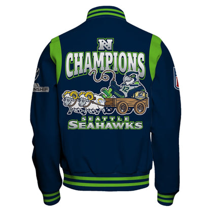 Seattle Seahawks 2025 AFC Champions Built Different Varsity Jacket