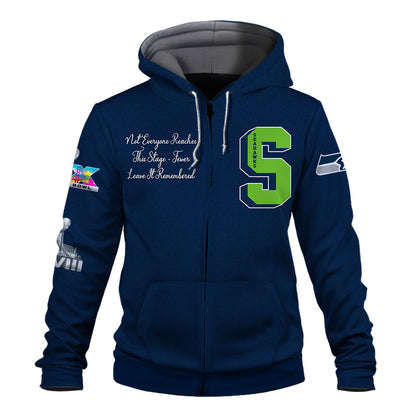 Seattle Seahawks Super Bowl LX Champions Graphic Design 3D Zip Hoodie
