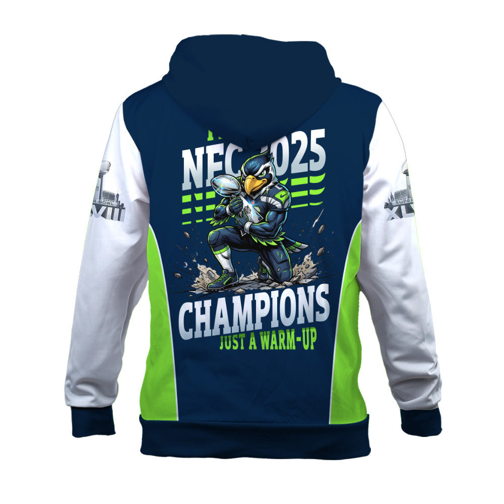 Seattle Seahawks The Pinnacle Of Sports Mascot Art Zip Hoodie
