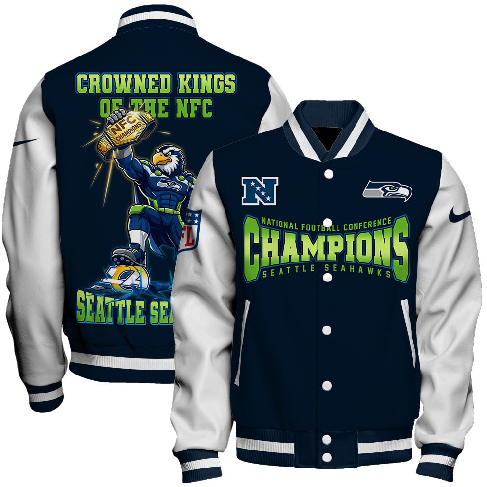Seattle Seahawks Crowned Kings Of The NFC Varsity Jacket