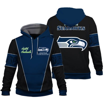 Seattle Seahawks Classic Design Team-Inspired 3D Hoodie