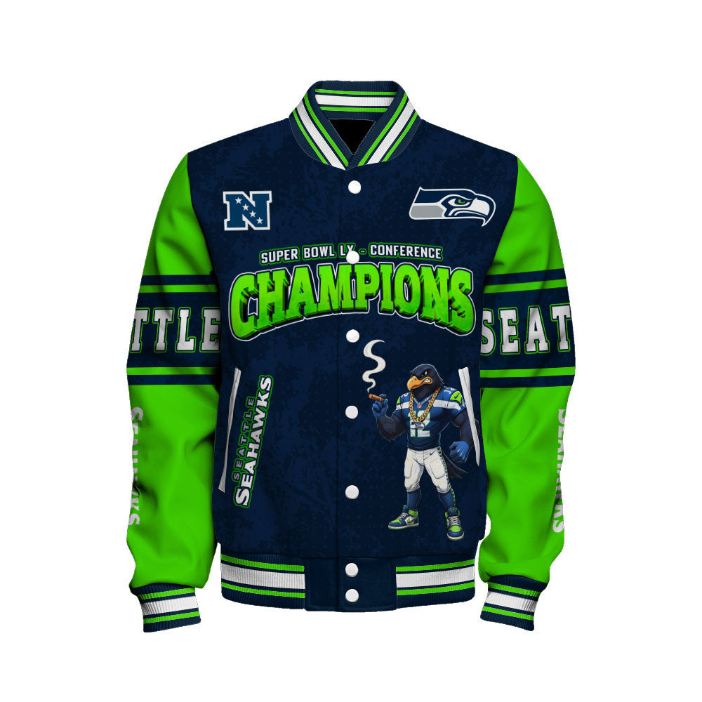 Seattle Seahawks Championship Glow Edition Varsity Jacket