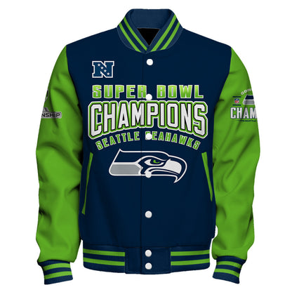 Seattle Seahawks 2025-26 NFC & Super Bowl Champions Varsity Jacket