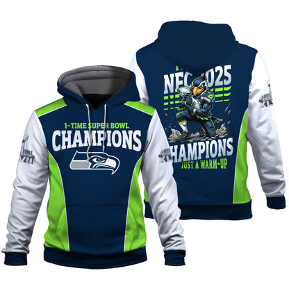 Seattle Seahawks The Pinnacle Of Sports Mascot Art Hoodie