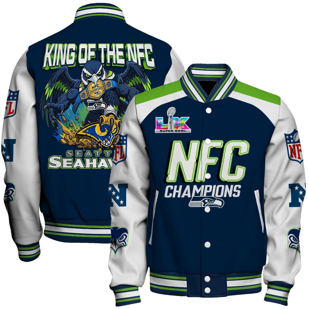 Seattle Seahawks King of The NFC 2025-26 Champions Varsity Jacket