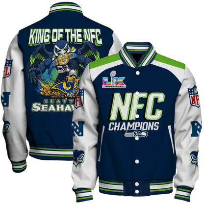 Seattle Seahawks King of The NFC 2025-26 Champions Varsity Jacket