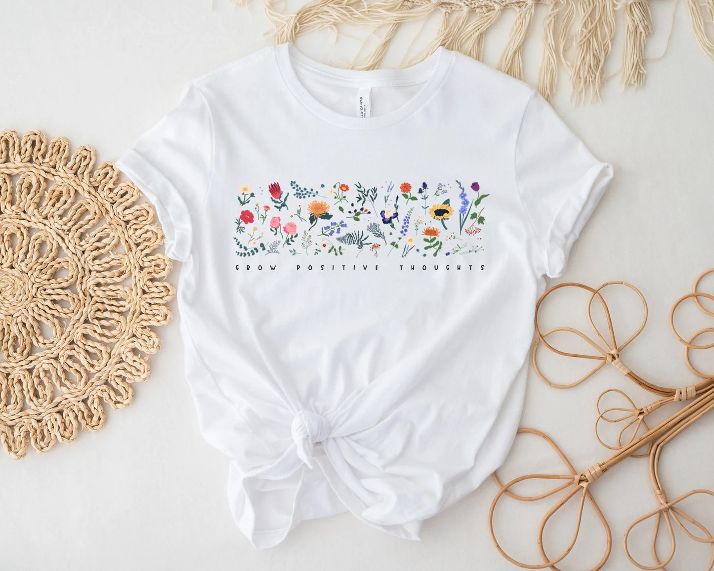 Wildflower Tshirt, Wild Flowers Shirt, Floral Tshirt, Flower Shirt, Gift for Women, Ladies Shirts, Best Friend Gift, Grow Positive Thoughts