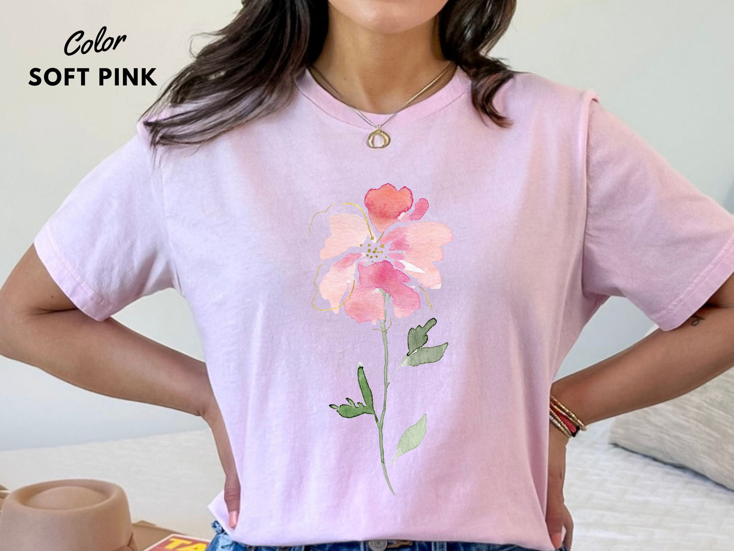 Watercolor Flower Shirt  Watercolor Floral Spring T-shirt  Floral Shirt Gift for Women Ladies Tee Gift for Mom Wildflower Tshirt Modern Tee