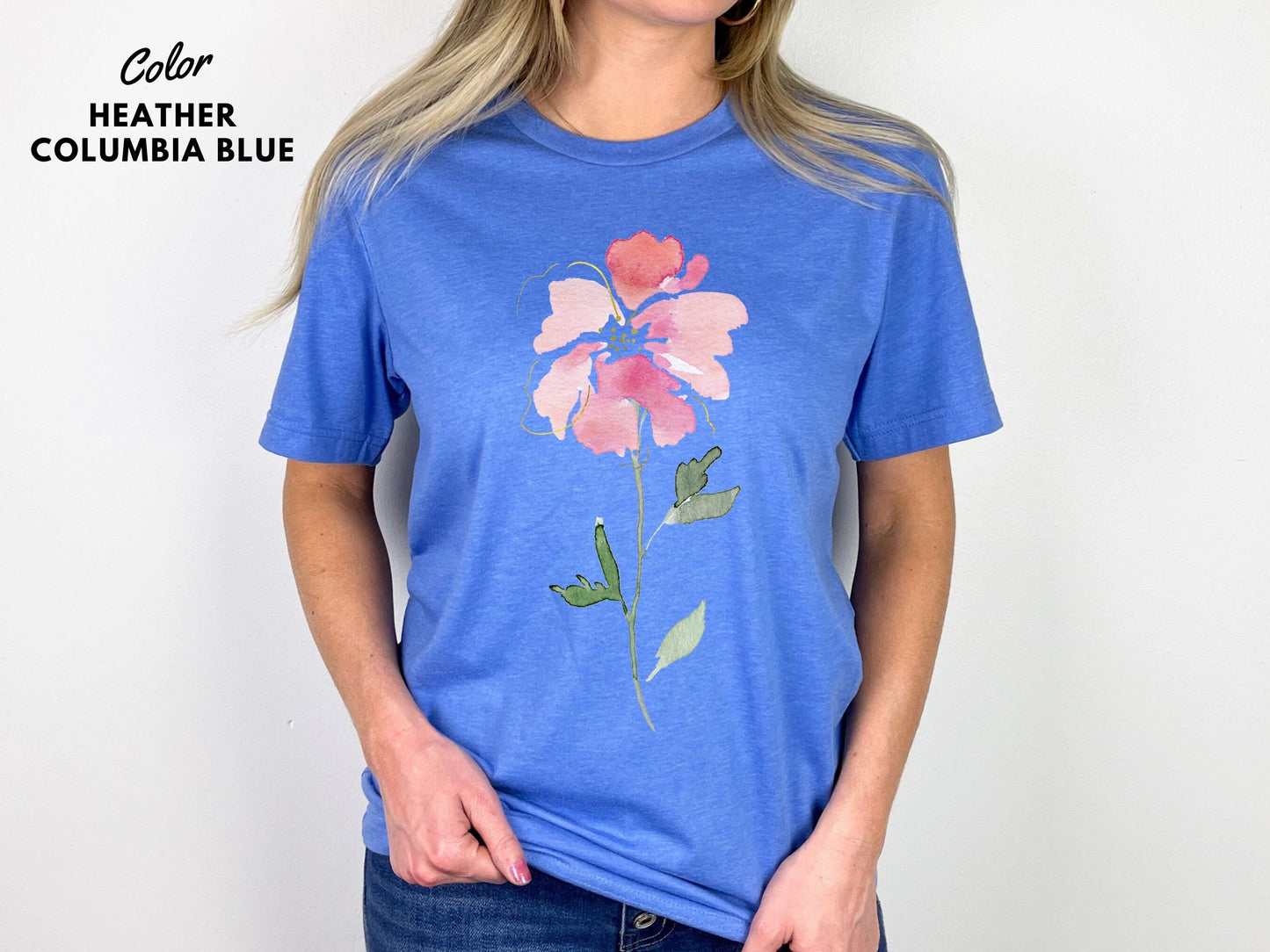Watercolor Flower Shirt  Watercolor Floral Spring T-shirt  Floral Shirt Gift for Women Ladies Tee Gift for Mom Wildflower Tshirt Modern Tee