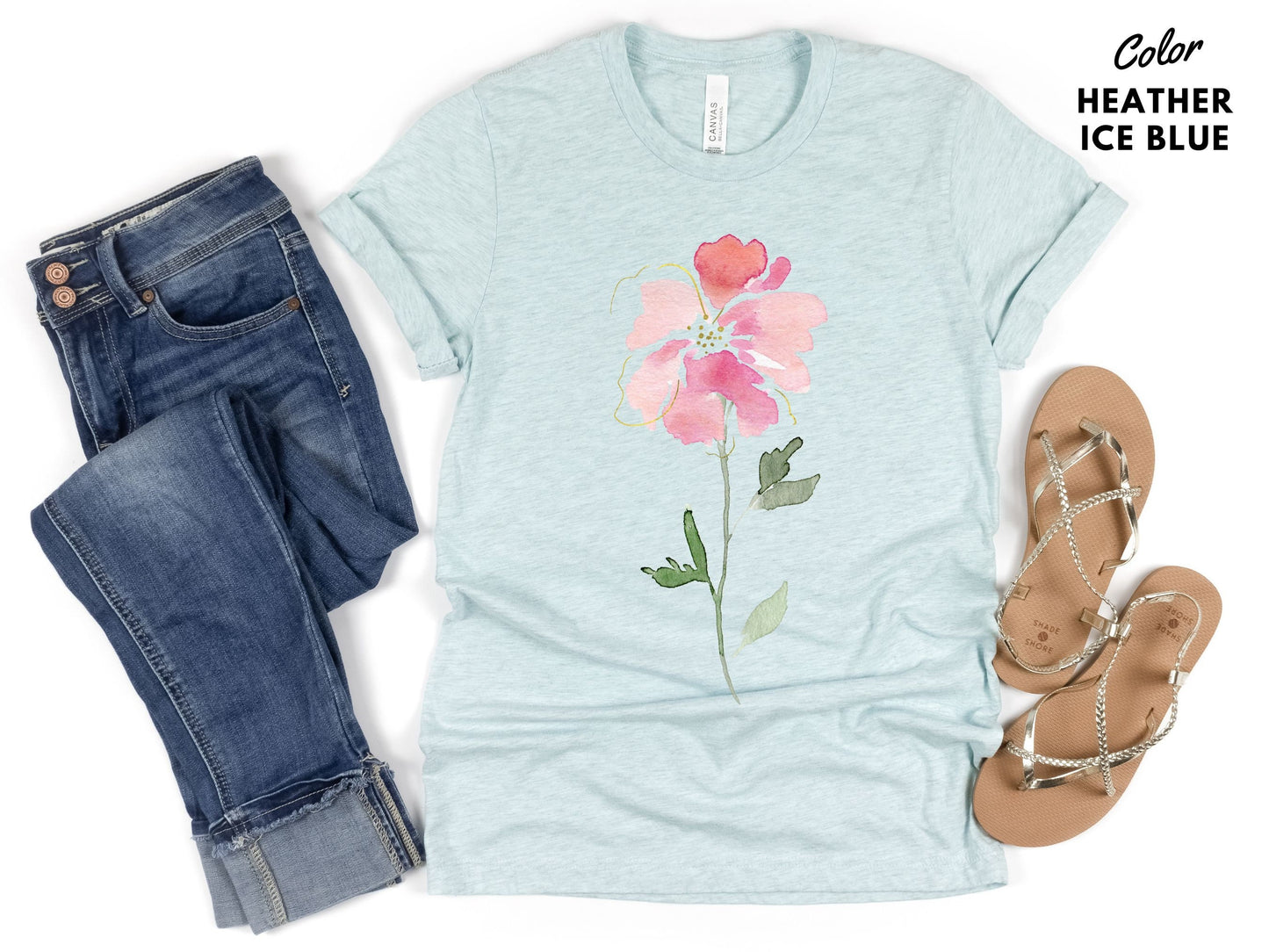 Watercolor Flower Shirt  Watercolor Floral Spring T-shirt  Floral Shirt Gift for Women Ladies Tee Gift for Mom Wildflower Tshirt Modern Tee