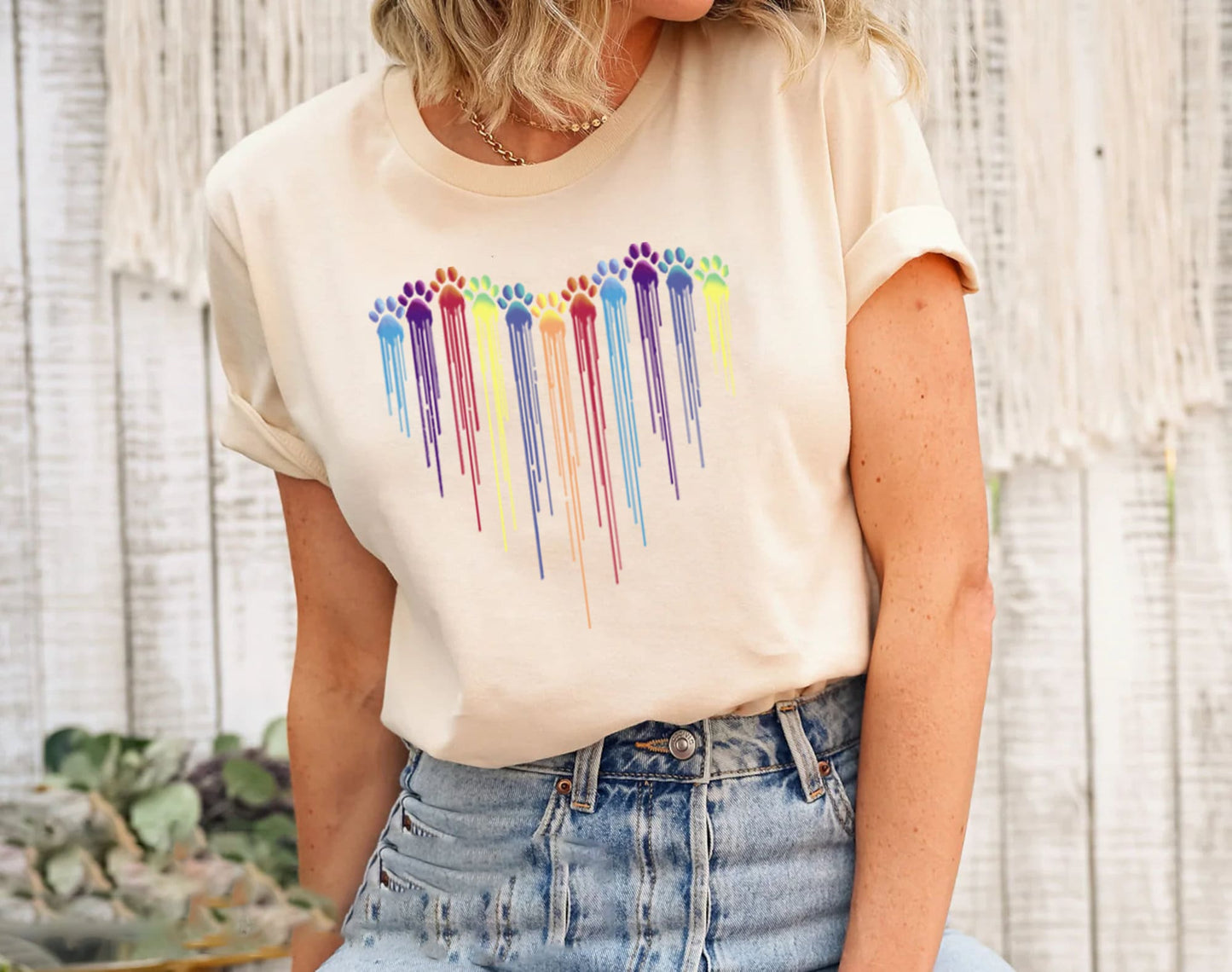 Colorful Dog Paw Heart Shirt, Dog Paw Shirt, Colorful Dog Heart Paw Tee, Gift Tee Dog Owner, Dog Lover Shirt, Paw Heart Shirt, Dog Mom Shirt