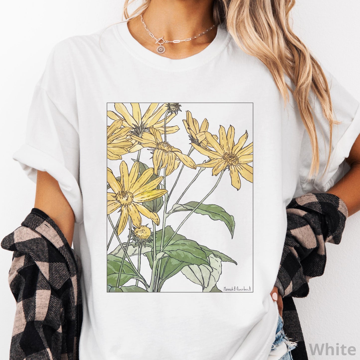 100% Cotton Sunflowers Shirt, Comfort Colors® Hannah Borger Overbeck Art Nouveau T-Shirt for Women, Floral Art Lover Tee, Art Teacher Gift