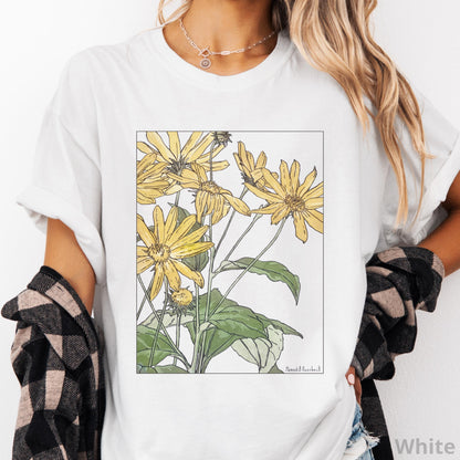 100% Cotton Sunflowers Shirt, Comfort Colors® Hannah Borger Overbeck Art Nouveau T-Shirt for Women, Floral Art Lover Tee, Art Teacher Gift