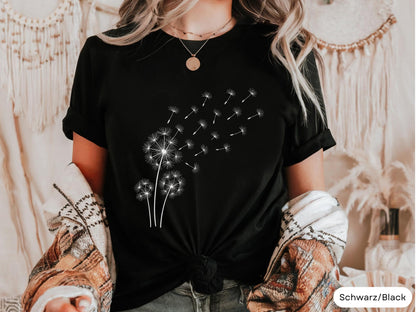 Dandelion Flower T Shirt, Dandelion Shirt for Women, Inspirational Shirt, Flower in Natural T-shirt, Cute Trending Womens T-Shirt