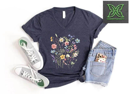 Flower Shirt Aesthetic,Gift For Women  Floral Graphic Tee, Wild Flower T-shirt,Boho Botanical Flower Tee, Gift For Gardener,Mothers Day Gift