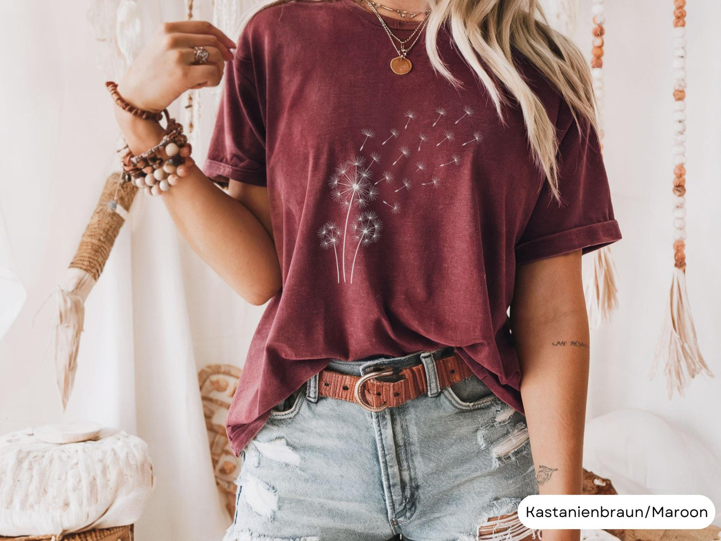 Dandelion Flower T Shirt, Dandelion Shirt for Women, Inspirational Shirt, Flower in Natural T-shirt, Cute Trending Womens T-Shirt