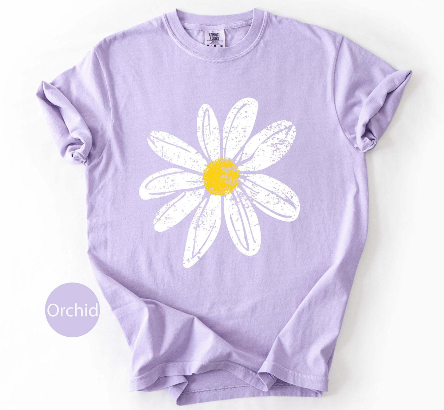 Daisy Shirt gift for Women Retro Floral Graphic Tee, Flower Print Comfort Colors T-Shirt