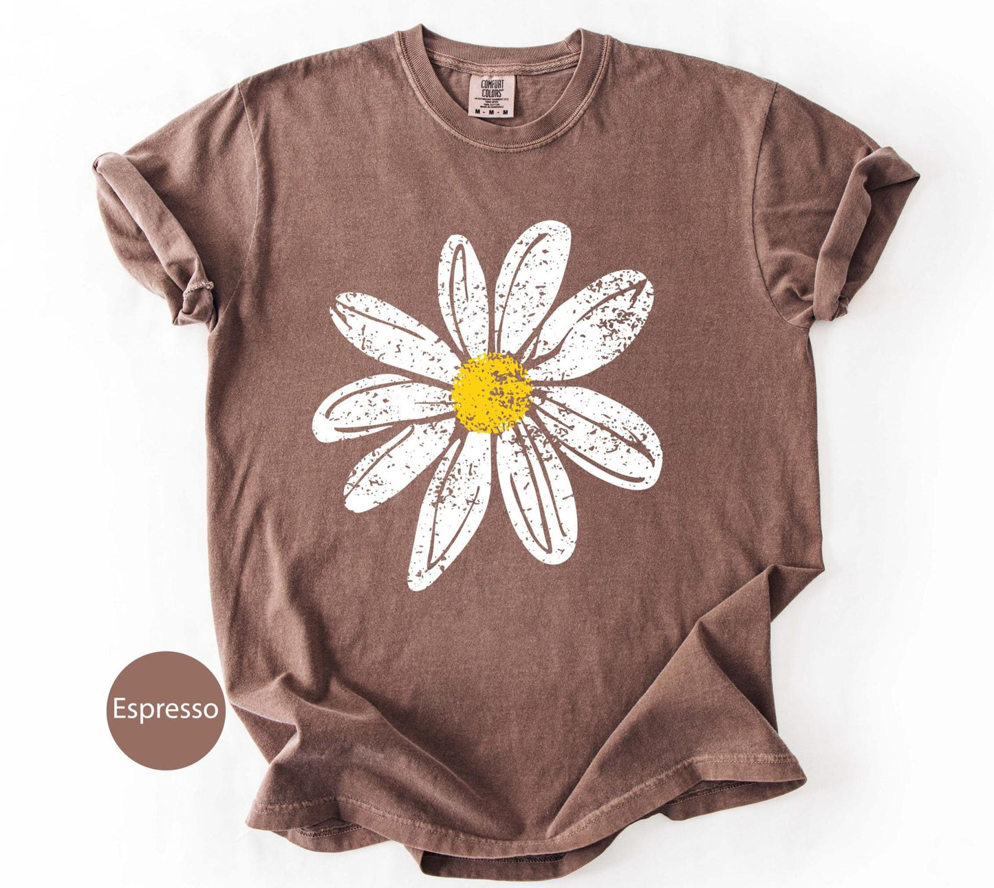 Daisy Shirt gift for Women Retro Floral Graphic Tee, Flower Print Comfort Colors T-Shirt