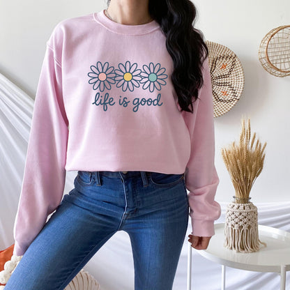 Life is Good T-Shirts, Wildflower Shirt for Women, Summer Shirt, Inspirational Shirt, Flower Shirts, Positive Vibes Shirts, Motivational Tee