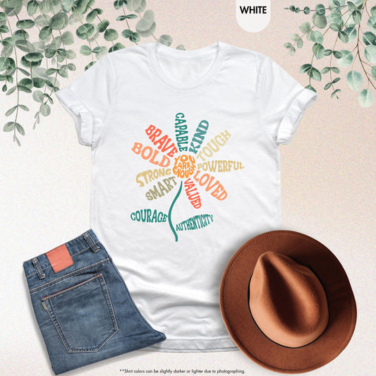 You Are Enough Shirt, Floral Inspirational Shirt, Woman Motivational Gift, Shirt With Saying, Positive Affirmation Tee, Bible Verse Shirt