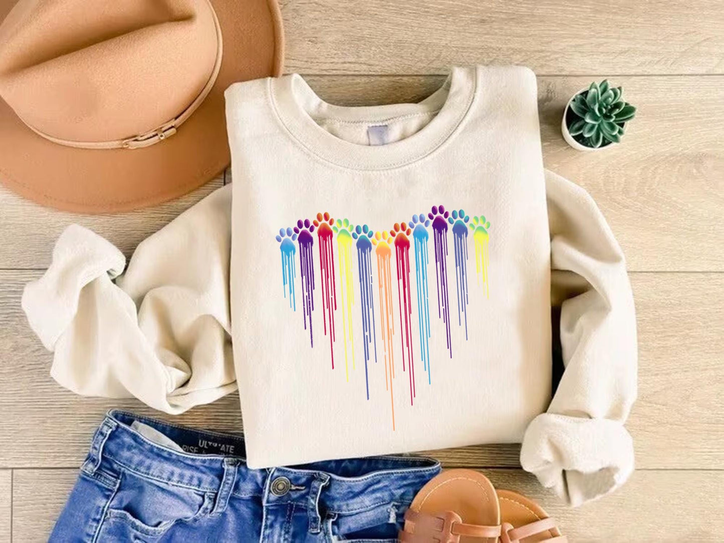 Colorful Dog Paw Heart Shirt, Dog Paw Shirt, Colorful Dog Heart Paw Tee, Gift Tee Dog Owner, Dog Lover Shirt, Paw Heart Shirt, Dog Mom Shirt