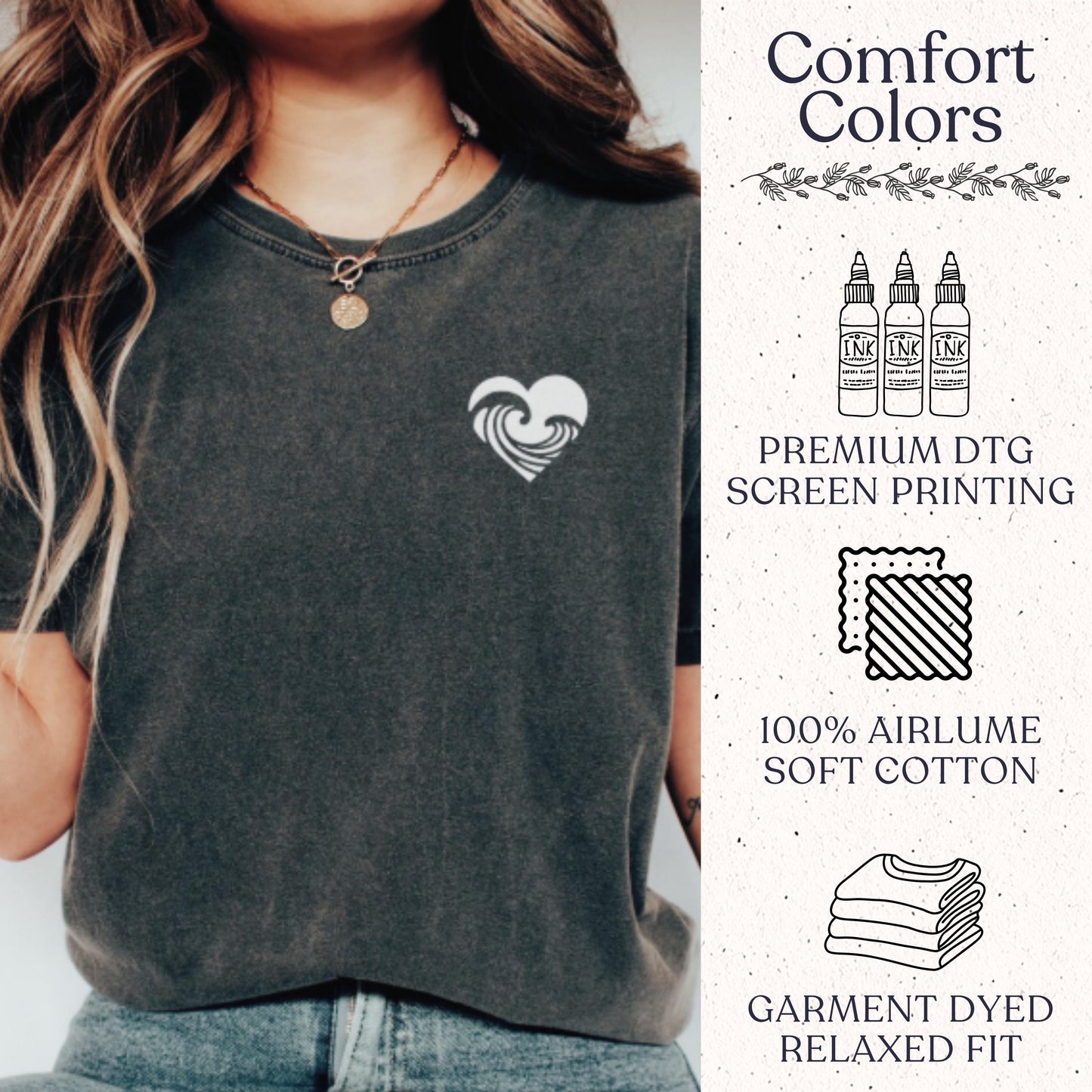 Summer Comfort Colors® Ocean Shirt, Coastal Tee, Womens Cute Vacation Tops, Trendy Summer Tee, Ocean Lover Gift For Surfer T-Shirt